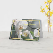 Carte Bonne retraite veut Orchidées blanches Élégant (Fleur jaune)