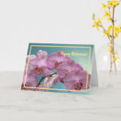 Carte Bonne retraite veut Orchidées violettes Élégant (Fleur jaune)