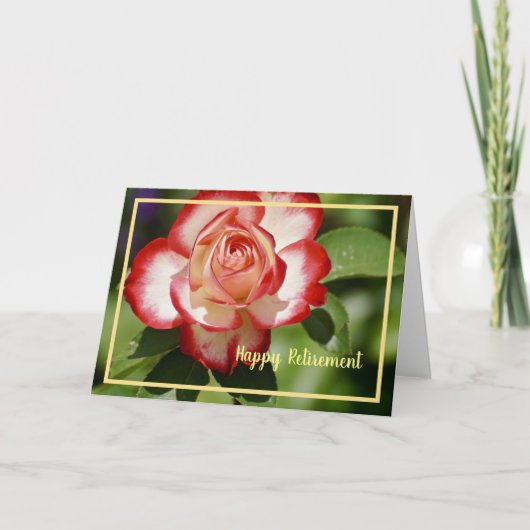 Carte Bonne retraite veut Rouge Blanc Rose Élégant (Devant)