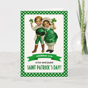 Carte Bonne Saint Patrick. Enfants irlandais vintages