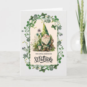 Carte Bonne Saint Patrick. Gnomes irlandais mignons