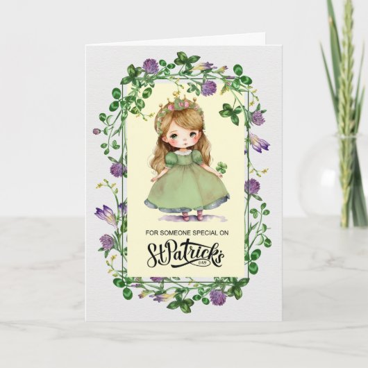 Carte Bonne Saint Patrick. Little Irish Princess Ca (Devant)