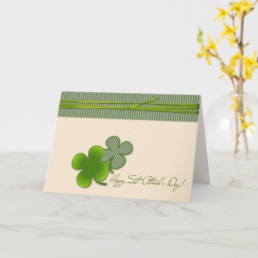 Carte Bonne Saint Patrick. Shamrock (Fleur jaune)