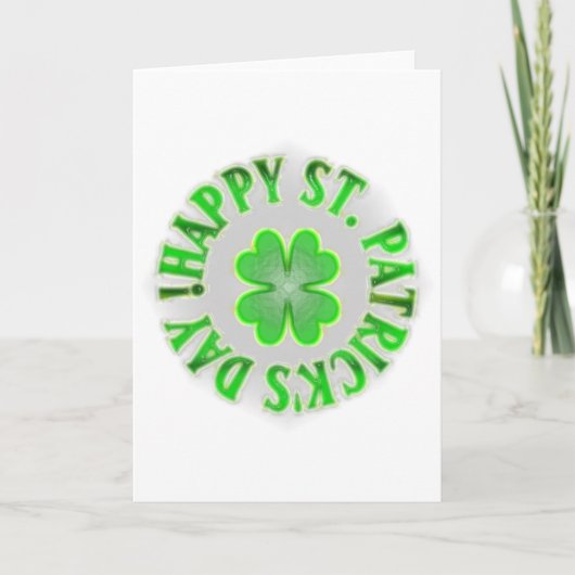 Carte Bonne Saint Patrick ! Shamrock vintage (Devant)