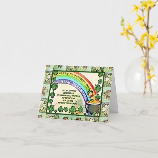 Carte Bonne Saint Patrick's Day (Fleur jaune)