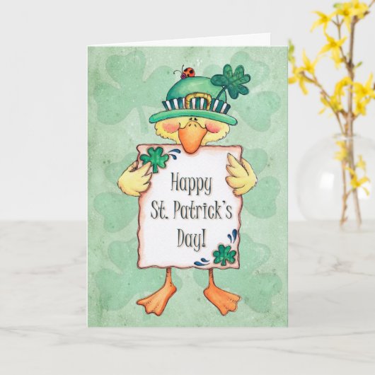 Carte Bonne Saint Patrick's Day (Fleur jaune)