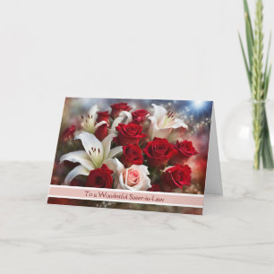 Carte Bonne Saint-Valentin à ma belle-soeur avec des fle