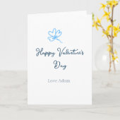 Carte Bonne Saint-Valentin bleue fleur nom rustique joye (Fleur jaune)