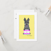 CARTE BONNE SCOTTIE ANNIVERSAIRE (Devant/Arrière en situation)