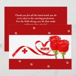 Carte Bonne Semaine des infirmières. Roses rouges