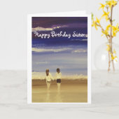 Carte Bonne soeur d'anniversaire (Fleur jaune)