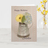 Carte Bonne soeur d'anniversaire (Fleur jaune)