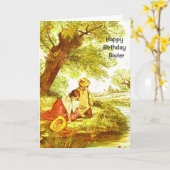 Carte Bonne soeur d'anniversaire (Fleur jaune)