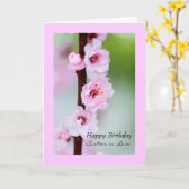 Carte Bonne soeur d'anniversaire en droit (Fleur jaune)