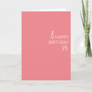 Carte Bonne Soeur d'anniversaire minimaliste Simple