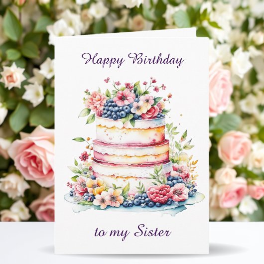 Carte Bonne soeur d'anniversaire | Sentimental personnal