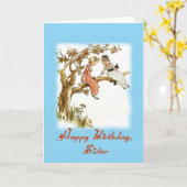 Carte Bonne soeur d'anniversaire, Vintage (Fleur jaune)