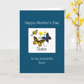 Carte Bonne soeur de la Fête des mères (Fleur jaune)