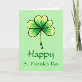 Carte Bonne St Patrick's Day Salutation Shamrock verte (Devant)