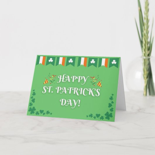 Carte Bonne St. Patrick's Day Shamrock vert (Devant)