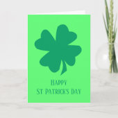 Carte Bonne St Patrick's Day Shamrock vert irlandais 202 (Devant)