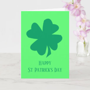 Carte Bonne St Patrick's Day Shamrock vert irlandais 202
