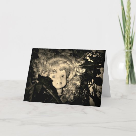 Carte Bonne tête de poupée d'Halloween à Sepia (Devant)