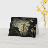 Carte Bonne tête de poupée Halloween (Fleur jaune)