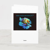 Carte Bonne Turquoise Rainbow Rose Card (Dos)
