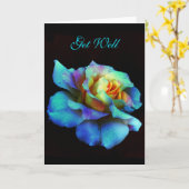 Carte Bonne Turquoise Rainbow Rose Card (Fleur jaune)
