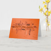 Carte Bonne typographie d'Halloween (Fleur jaune)