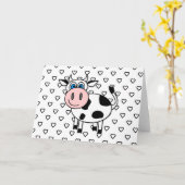 Carte Bonne vache avec le coeur vide (Fleur jaune)