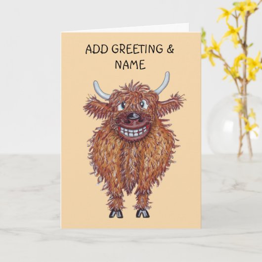 Carte Bonne vache célibataire (Fleur jaune)