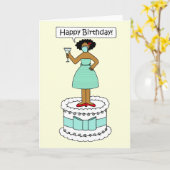 Carte Bonne vidéo d'anniversaire 19 afro-américaine dame (Fleur jaune)