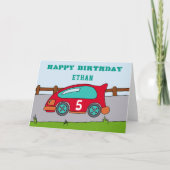 Carte Bonne voiture de course d'anniversaire (Devant)