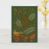 Carte Bonnes Fêtes d'automne et d'hiver (Fleur jaune)