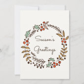 Carte Bonnes Fêtes de couronne de Noël (Devant)