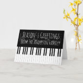 Carte Bonnes Fêtes de piano (Fleur jaune)
