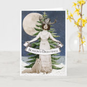 Carte Bonnes Fêtes Forest Spirit (Fleur jaune)