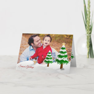 Carte Bonnes Fêtes photo Snowman