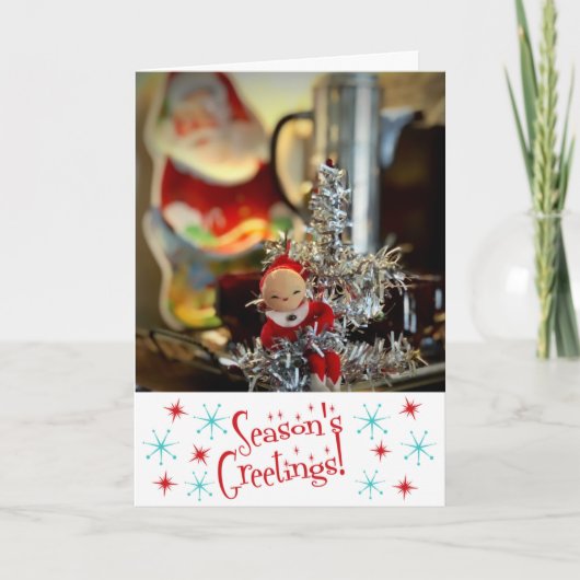 Carte Bonnes Fêtes rétro vintages Noël (Devant)