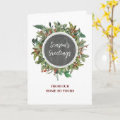 Carte Bonnes Fêtes rustiques Noël (Fleur jaune)