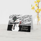 Carte Bonnes Fêtes, Snowman, Musical, Partitions, (Fleur jaune)