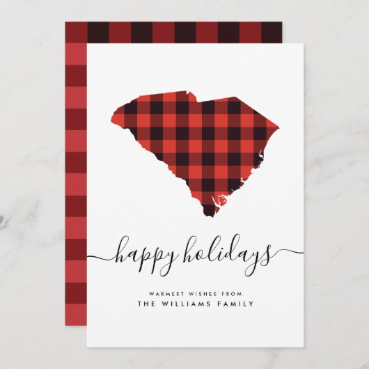 Carte BONNES VACANCES Chaleureuses De Caroline Du Sud (Devant / Derrière)