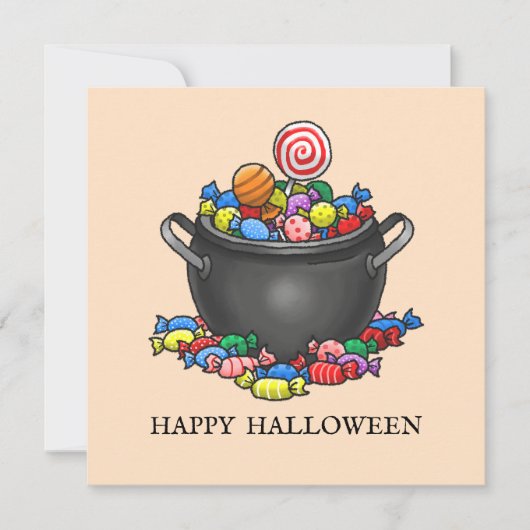 Carte Bonnet de bonbon ou de traitement Cauldron (Devant)