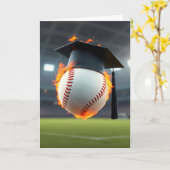 Carte Bonnet de fin d'études sur un baseball flamboyant (Fleur jaune)