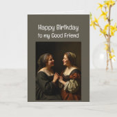Carte Bons amis Amour d'anniversaire (Fleur jaune)