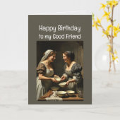 Carte Bons amis Anniversaire rire (Fleur jaune)