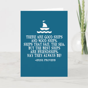 Carte Bons bateaux, proverbe d'amitié irlandaise en voil