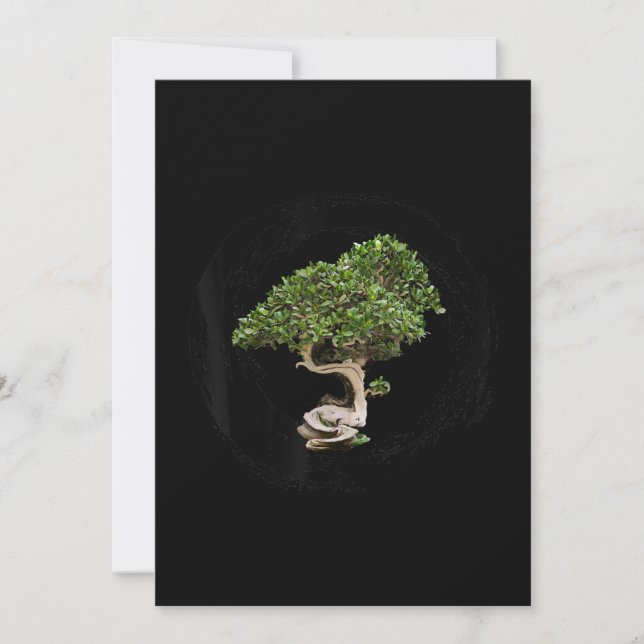 Carte bonsai arbre enso cercle calligraphie zen (Devant)